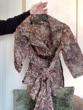 Ross Mayer Animal Print Wrap Top